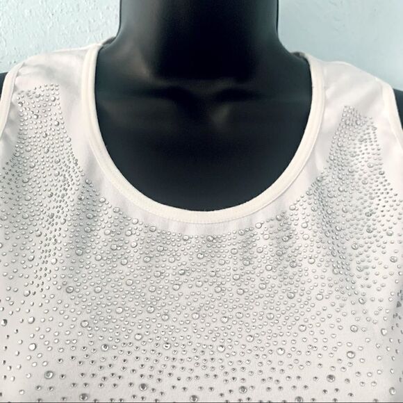 LC Couture White Rhinestone Embellished Tank Top Size Small - Picture 2 of 10